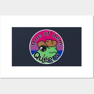 Pride Frog with a cowboy hat- Bi Posters and Art